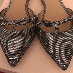 Silver metallic d’orsay flats from Jcrew